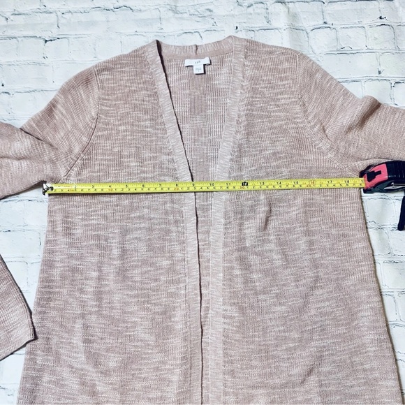 J Jill Women's Size S Linen Blend Longline Beachy Coastal Open Cardiagan Pink - Picture 5 of 11